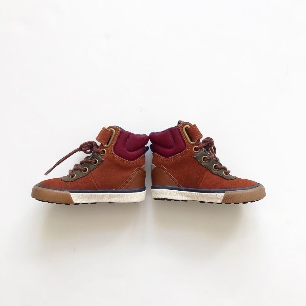 NEXT brown suede hi-top shoes EUC size 5 - Picture 2 of 6
